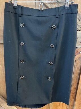 White House Black Market Black Double-Row Button Pencil Skirt